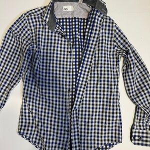 Men's Classic Blue and White Checkered Shirt